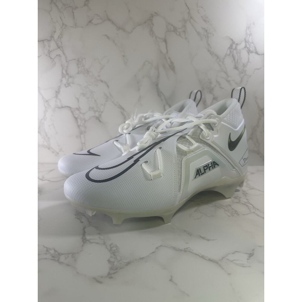 Nike Alpha Menace Pro 3 White/Black Football Cleats CT6649-105 Men's 12
